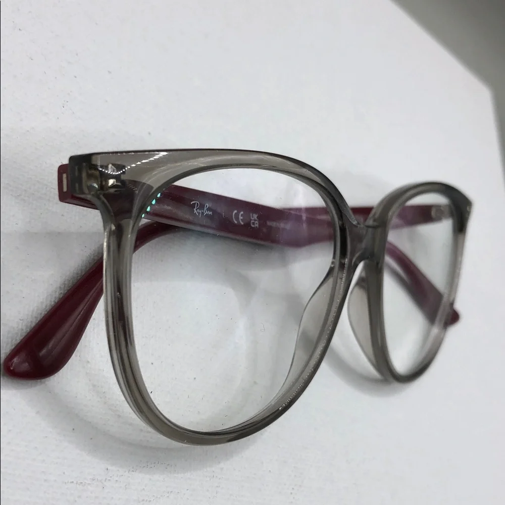 Ray Ban RB4378V 8083 Transparent Grey FRAMES Burgundy Temples UNISEX 54-16-145